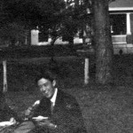 Rooming with the McCullough family in their home on East Second Ave., a young Komatsu enjoys a picnic on their front lawn.