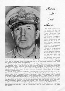 Gen. MacArthur was recognized by the M Club as the ultimate Fighting Scot.